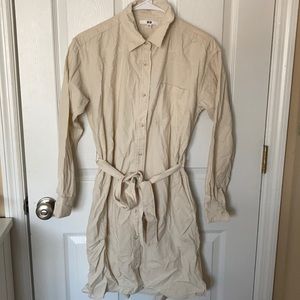 Cream corduroy Uniqlo dress